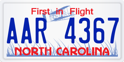 NC license plate AAR4367