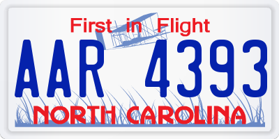 NC license plate AAR4393