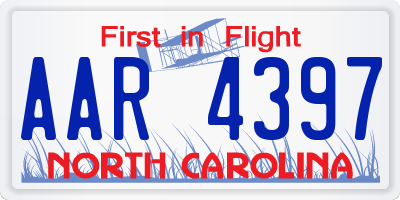 NC license plate AAR4397