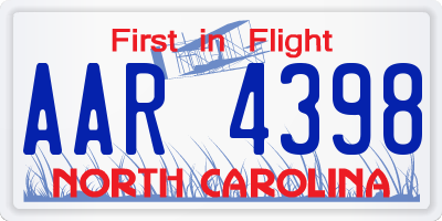 NC license plate AAR4398
