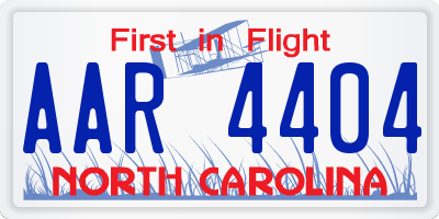NC license plate AAR4404