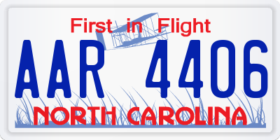 NC license plate AAR4406
