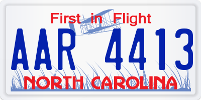 NC license plate AAR4413
