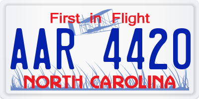 NC license plate AAR4420