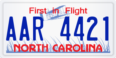 NC license plate AAR4421