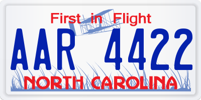 NC license plate AAR4422