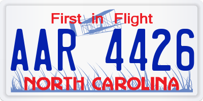 NC license plate AAR4426