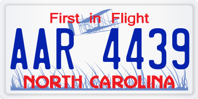 NC license plate AAR4439