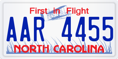 NC license plate AAR4455