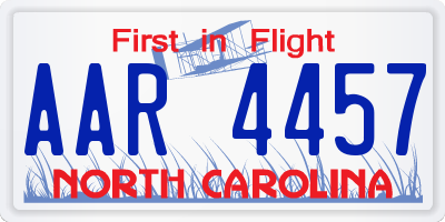 NC license plate AAR4457