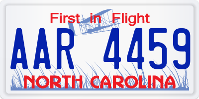 NC license plate AAR4459