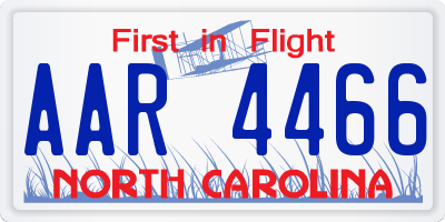 NC license plate AAR4466