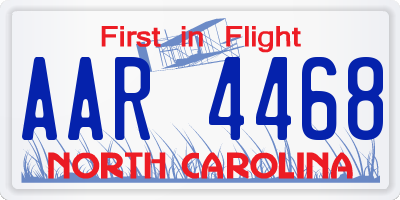 NC license plate AAR4468