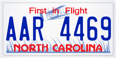 NC license plate AAR4469