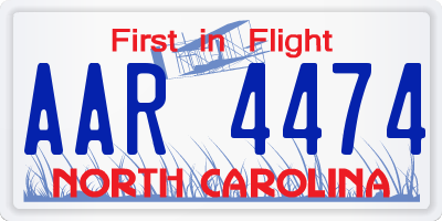 NC license plate AAR4474