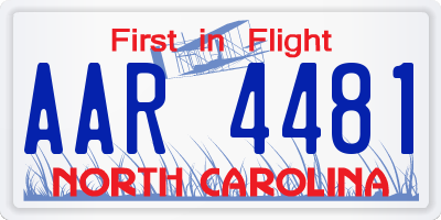 NC license plate AAR4481
