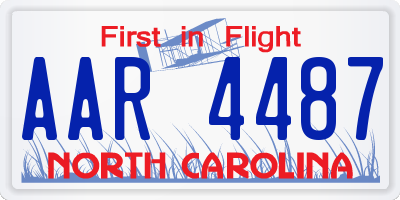 NC license plate AAR4487