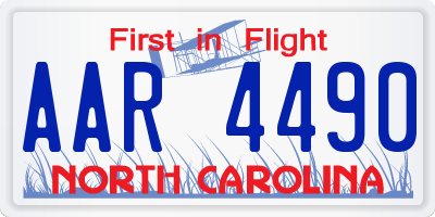 NC license plate AAR4490