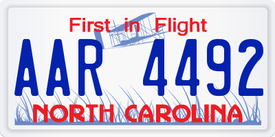 NC license plate AAR4492