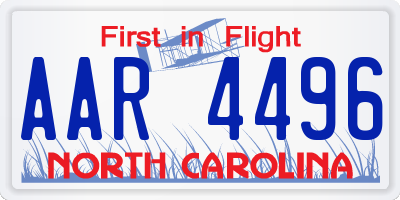NC license plate AAR4496