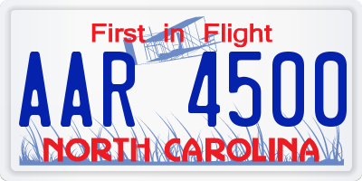 NC license plate AAR4500