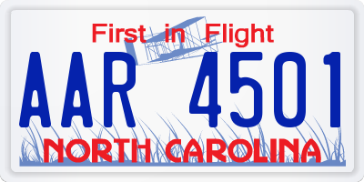 NC license plate AAR4501
