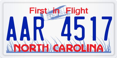 NC license plate AAR4517
