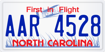 NC license plate AAR4528