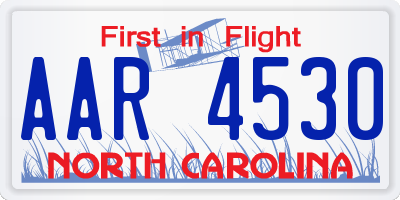 NC license plate AAR4530