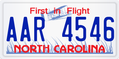 NC license plate AAR4546