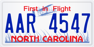 NC license plate AAR4547