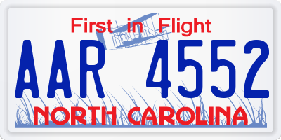 NC license plate AAR4552