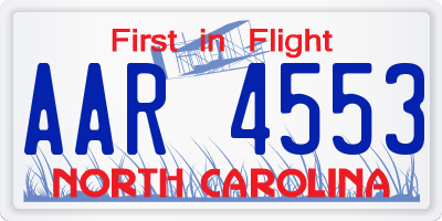 NC license plate AAR4553