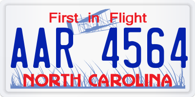 NC license plate AAR4564