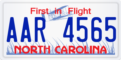 NC license plate AAR4565