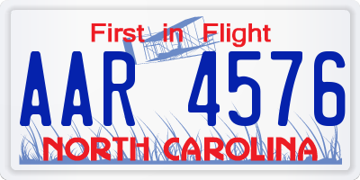 NC license plate AAR4576