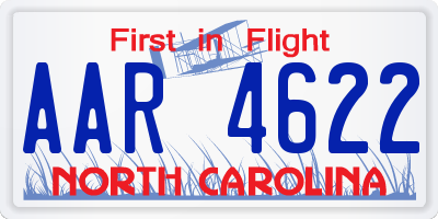 NC license plate AAR4622