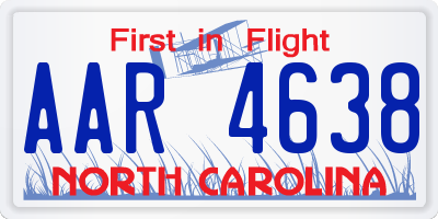 NC license plate AAR4638