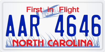 NC license plate AAR4646