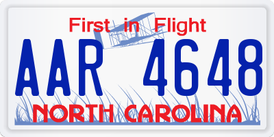 NC license plate AAR4648