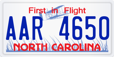 NC license plate AAR4650