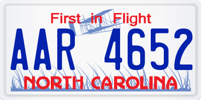 NC license plate AAR4652