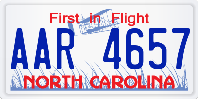 NC license plate AAR4657