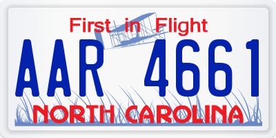 NC license plate AAR4661