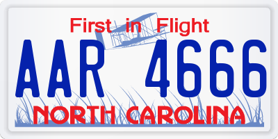NC license plate AAR4666