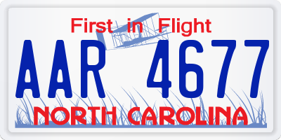 NC license plate AAR4677