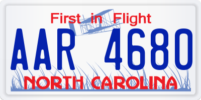 NC license plate AAR4680