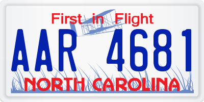 NC license plate AAR4681