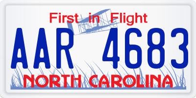 NC license plate AAR4683