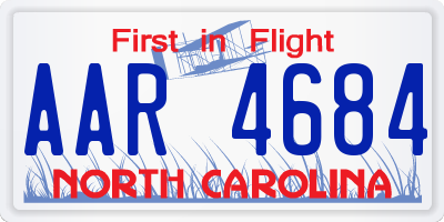 NC license plate AAR4684